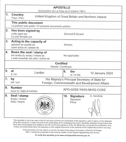 UK Apostille